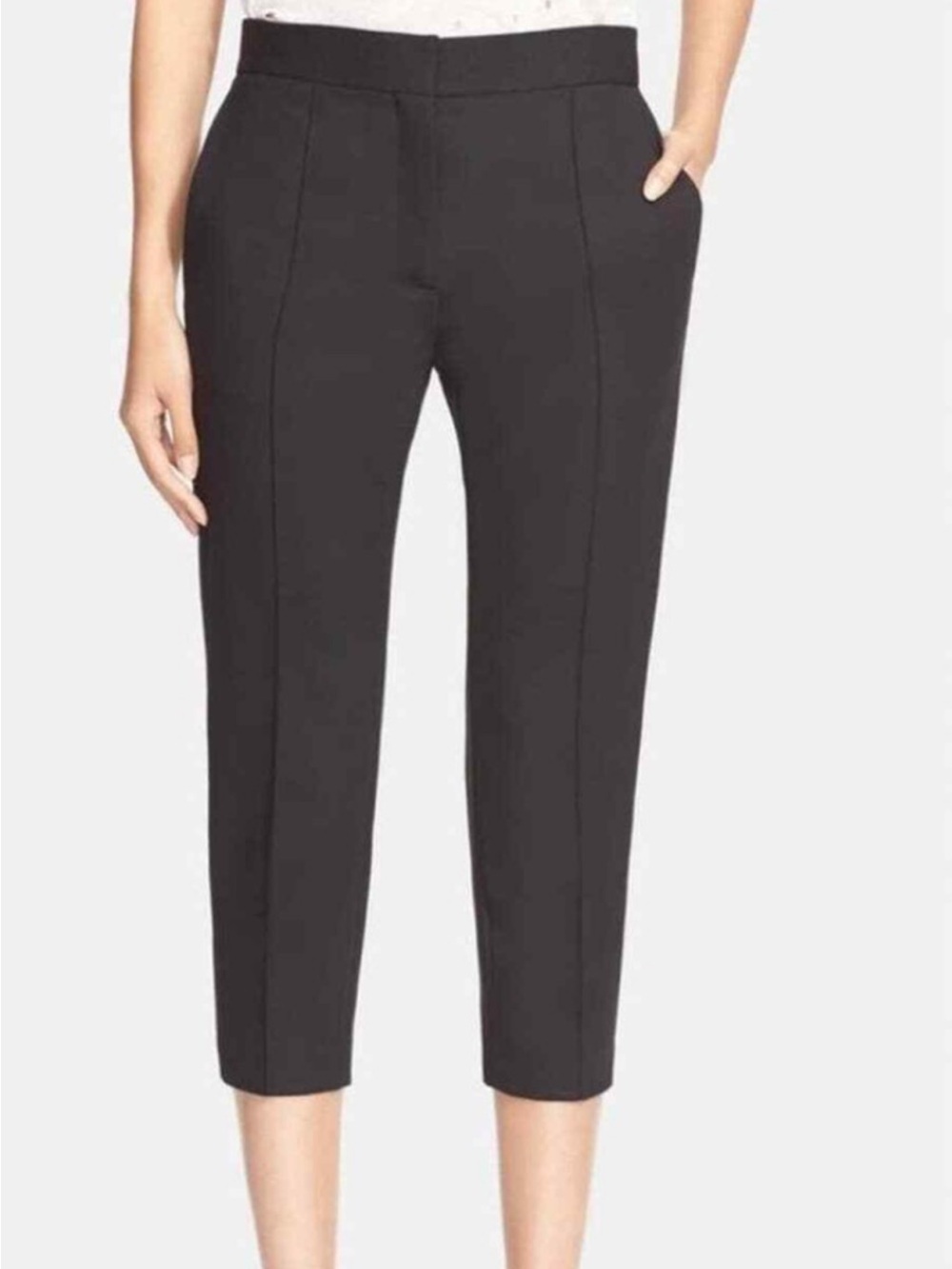 IRO Black Cropped Ponte Trousers